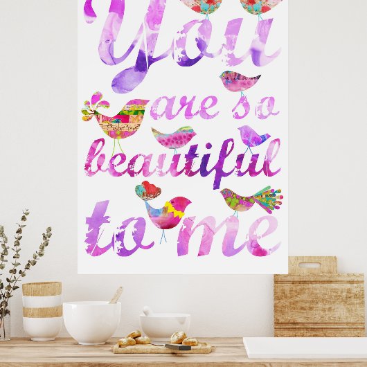 あなたは私にとってとても美しい（ピンク） ポスター (キッチン)