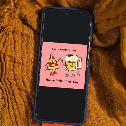 あなたは私にビールとピザのバレンタインのカードを完成 招待状