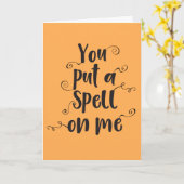 あなたは私に呪文をかけ、ハロウィーンのグリーティングカード カード (黄色い花)