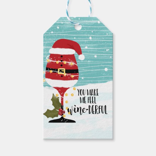 あなたは私に感じクリスマスワインをダフルおもしろいワインを ギフトタグ (正面)