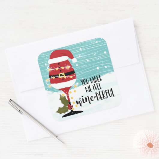 あなたは私に感じクリスマスワインをダフルおもしろいワインを スクエアシール (封筒)