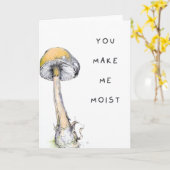 あなたは私に湿った大人いけなのユーモアのマッシュルームパンを作る カード (黄色い花)