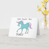 あなたは私に角のある一角獣のカードを作ってくれる カード (黄色い花)