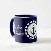 あなたは私のいかりマグだ |航海のギフト付きハート マグカップ (正面左)