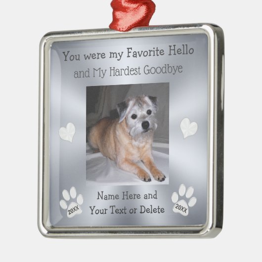 あなたは私のお気に入りのハロードッグ記念オーナメントだった メタルオーナメント (左)