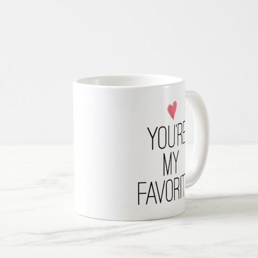 あなたは私のお気に入りの引用文ハートバレンタインデー コーヒーマグカップ (正面右)