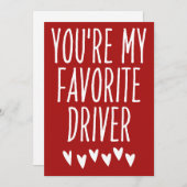 あなたは私のお気に入りの運転おもしろい者のバレンタインデー シーズンカード (正面/裏面)