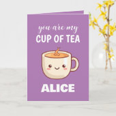 あなたは私のお茶のカップおもしろいバレンタインの休日 カード (黄色い花)