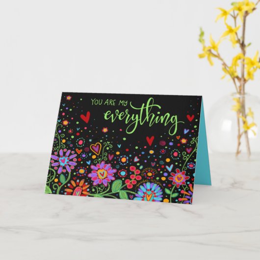 あなたは私のすべてのバレンタインの愛のフローラ カード (黄色い花)
