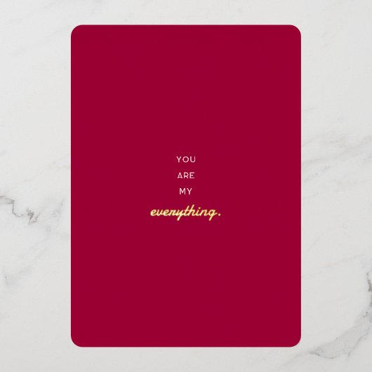 あなたは私のすべてをピンクの愛ミニマルのバレンタイン 箔シーズンカード (正面)