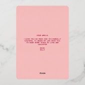 あなたは私のすべてをピンクの愛ミニマルのバレンタイン 箔シーズンカード (裏面)