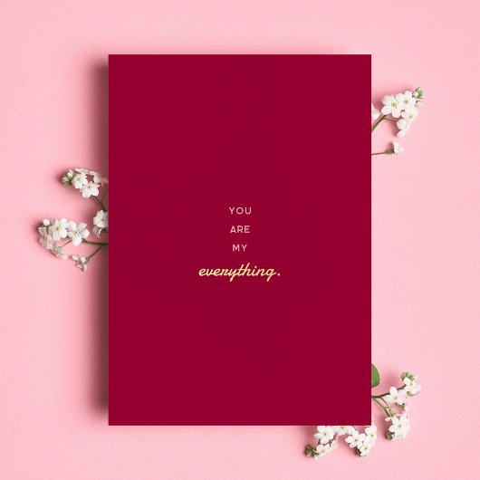 あなたは私のすべてをピンクの愛ミニマルのバレンタイン 箔シーズンカード