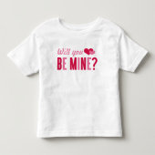 あなたは私のものになりますか ハートのバレンタイン トドラーTシャツ (正面)