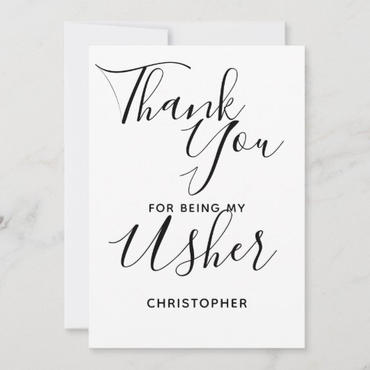 あなたは私のアッシャー結婚フラットカードになってくれてありがとう サンキューカード (正面)