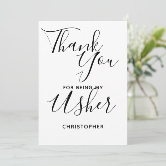 あなたは私のアッシャー結婚フラットカードになってくれてありがとう サンキューカード (スタンド正面)