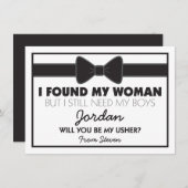 あなたは私のアッシャー黒/白の蝶ネクタイか 招待状 (正面/裏面)