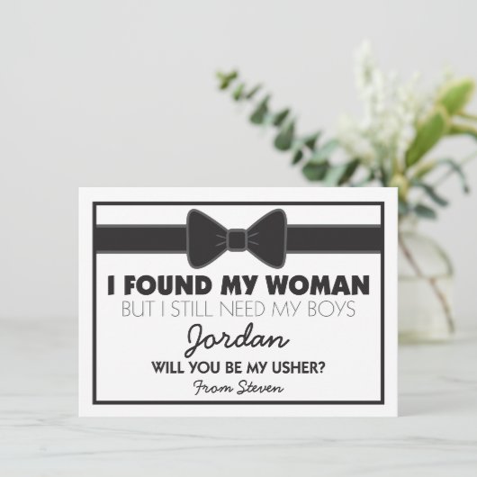 あなたは私のアッシャー黒/白の蝶ネクタイか 招待状 (スタンド正面)