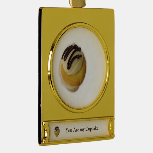 あなたは私のカップケーキセラミックオーナメント ゴールドプレートバナーオーナメント (右)