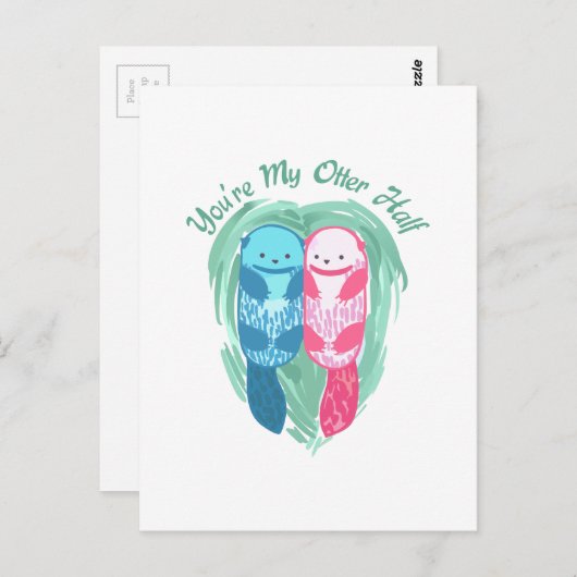 あなたは私のカワウソの半分 ポストカード (正面/裏面)