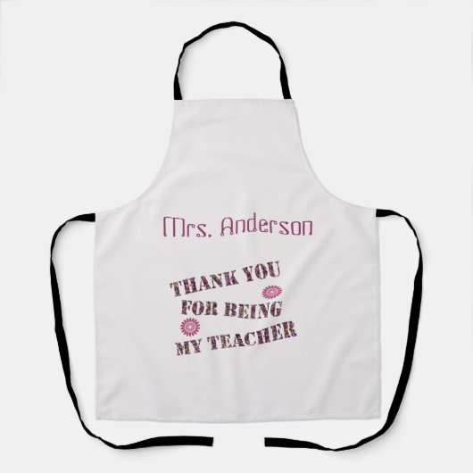 あなたは私のクラスの感謝を先生してくれてありがとう エプロン (正面)