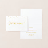 あなたは私のグルームスマンになれますか?エレガント金ゴールド 箔カード (ディスプレー)