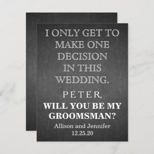 あなたは私のグルームスマンになれますか？カスタマイズ 招待状 (正面/裏面)