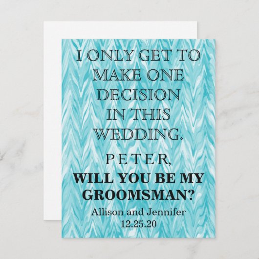 あなたは私のグルームスマンになれますか？カスタマイズ 招待状 (正面/裏面)
