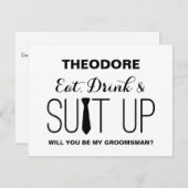 あなたは私のグルームスマンになれますか? |グルームスマン 招待状 (正面/裏面)
