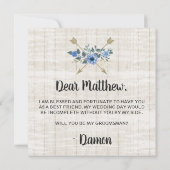 あなたは私のグルームズマンになってもらえますか ラスティック ボーホー アローズ 招待状 (裏面)