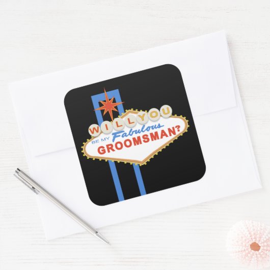 あなたは私のグロムスマンラスベガスのサインのステッカーになるだろうか スクエアシール (封筒)