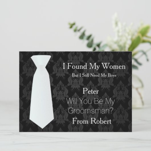 あなたは私のグロムスマン白いネクタイ木製であるか 招待状 (スタンド正面)