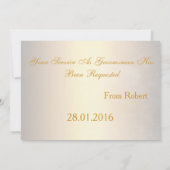 あなたは私のグロムスマン金ゴールドとホワイトタイになる 招待状 (裏面)