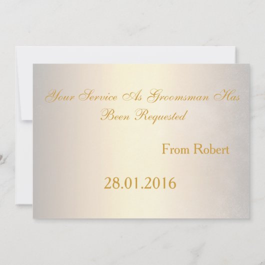 あなたは私のグロムスマン金ゴールドとホワイトタイになる 招待状 (裏面)