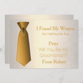 あなたは私のグロムスマン金ゴールドとホワイトタイになる 招待状 (正面/裏面)