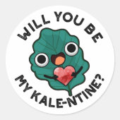 あなたは私のケールエンティネのバレンタインデーおもしろいンになるだろうか ラウンドシール (正面)