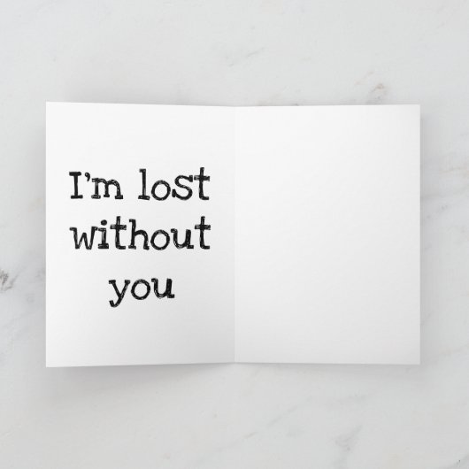 あなたは私のコンパスの愛のメッセージのホリデーカード シーズンカード (内部)