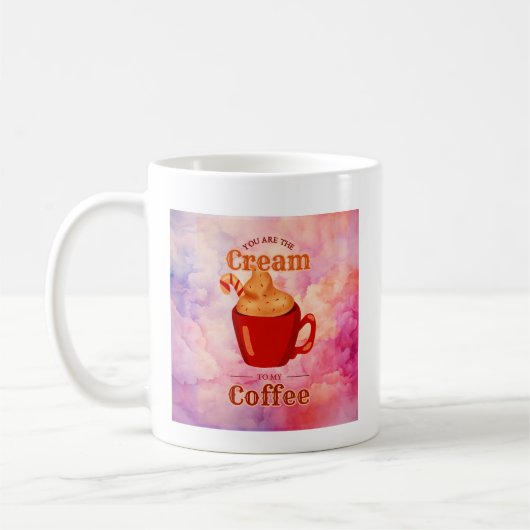 あなたは私のコーヒーに欠かせないクリーム コーヒーマグカップ (左)