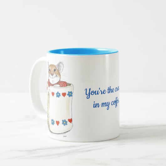 "あなたは私のコーヒーのクリーム"マウスのマグ ツートーンマグカップ (正面左)