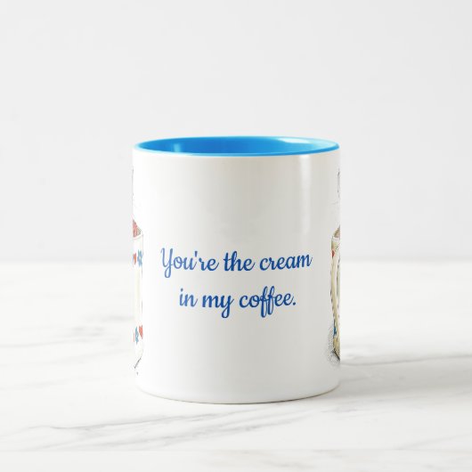 "あなたは私のコーヒーのクリーム"マウスのマグ ツートーンマグカップ (中央)