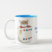 "あなたは私のコーヒーのクリーム"マウスのマグ ツートーンマグカップ (左)