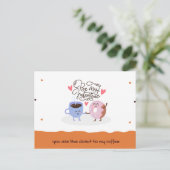 あなたは私のコーヒーのドーナツ – 私のバレンタインになる シーズンポストカード (スタンド正面)