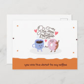 あなたは私のコーヒーのドーナツ – 私のバレンタインになる シーズンポストカード (正面/裏面)