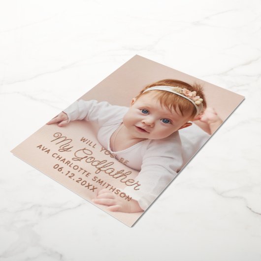 あなたは私のゴッドファーザーの上品な写真でパーソナライズされたすか 箔シーズンカード (回転した状態)