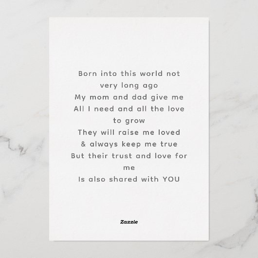 あなたは私のゴッドファーザーの上品な写真でパーソナライズされたすか 箔シーズンカード (裏面)