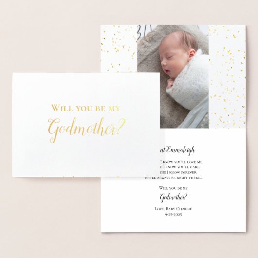 あなたは私のゴッドマザーベビー写真提案箔になる 箔カード (ディスプレー)