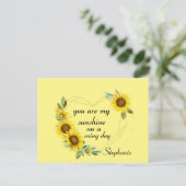 あなたは私のサンシメひまわり、愛の引用文 ポストカード (スタンド正面)