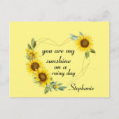 あなたは私のサンシメひまわり、愛の引用文 ポストカード (正面)