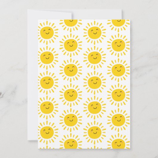 あなたは私のサンシャインの最初の誕生日パーティー 招待状 (裏面)