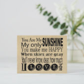 あなたは私のサンシャインアパレルとギフトである ポストカード (スタンド正面)