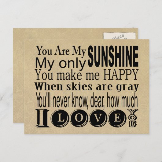 あなたは私のサンシャインアパレルとギフトである ポストカード (正面/裏面)